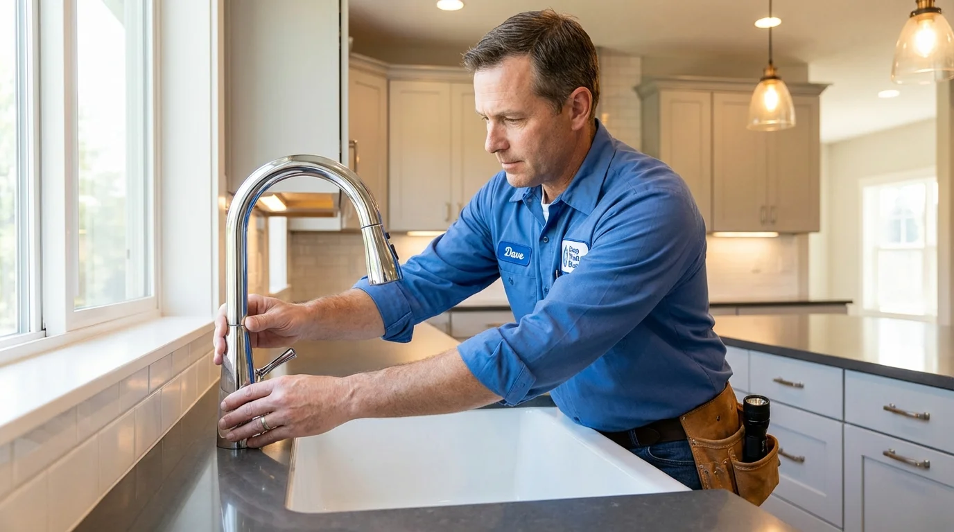 Kitchen faucet installation by Johns Plumbing LLC in Huntington Woods